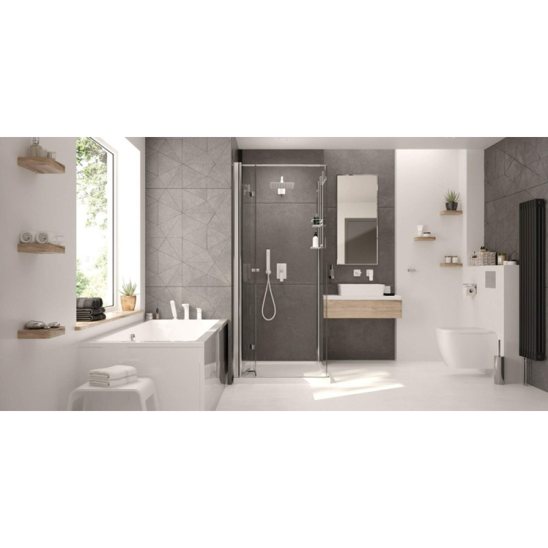 Deante Holder Round for toilet paper, wall-mounted with shelf, chrome (ADR_0221)