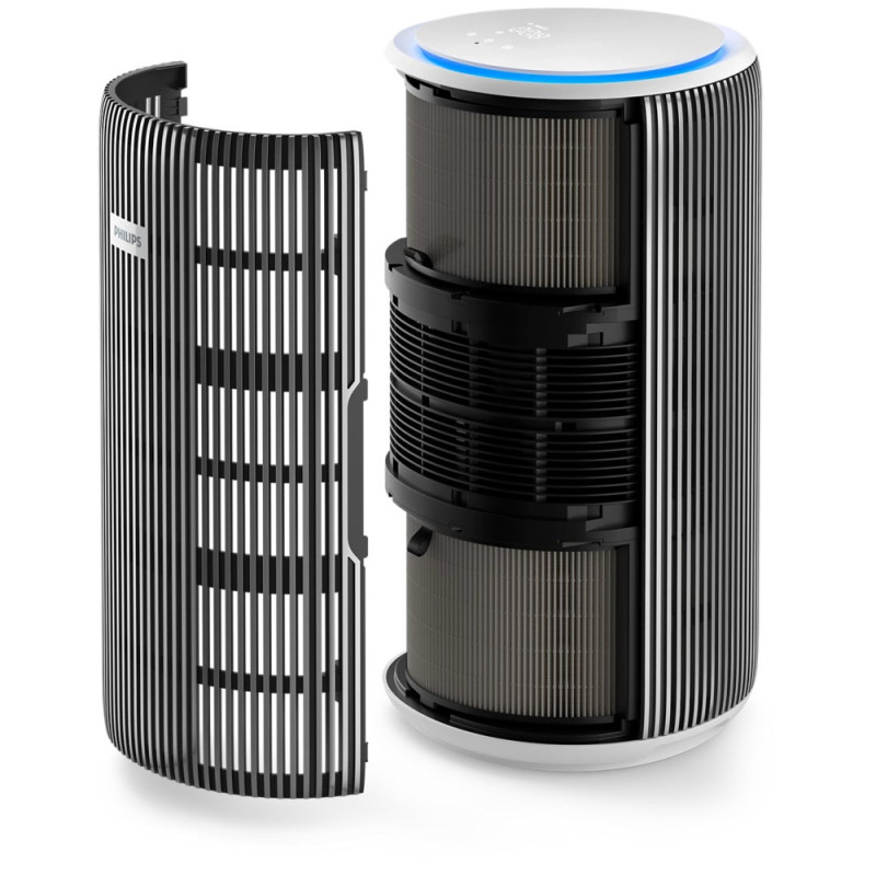 Philips air purifier Series 3200, 135m2, 520m3/h, HEPA +coal filter, Wi-Fi, 5 speed, silver-whire (AC3220/10)