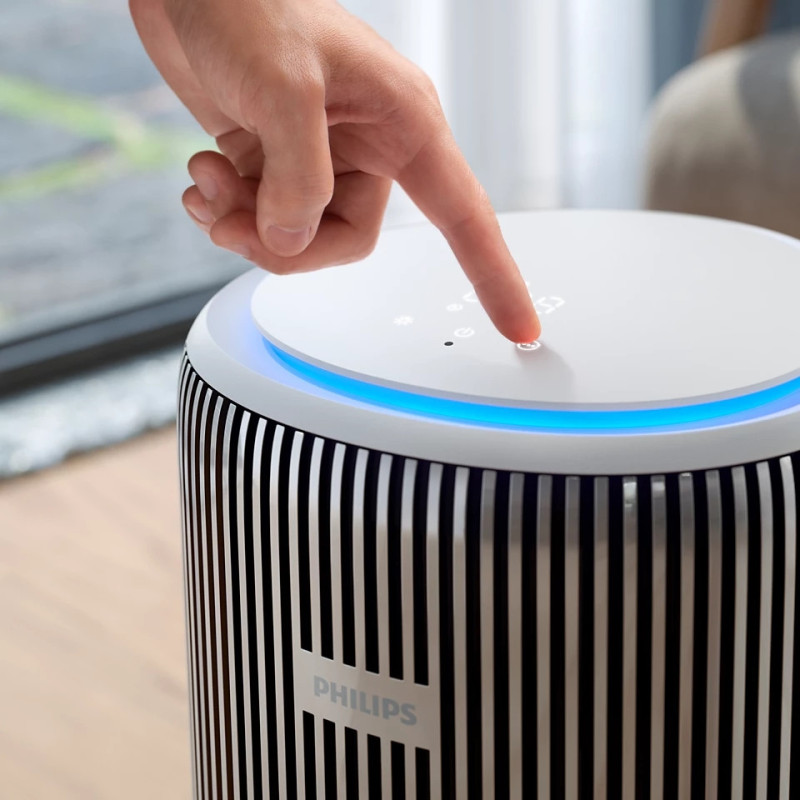 Philips air purifier Series 3200, 135m2, 520m3/h, HEPA +coal filter, Wi-Fi, 5 speed, silver-whire (AC3220/10)