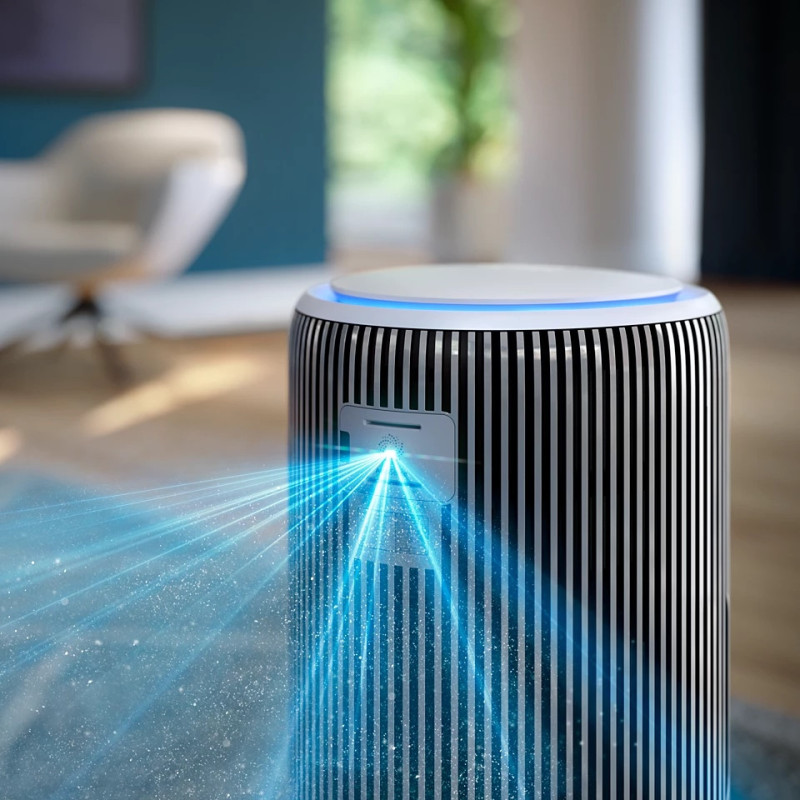 Philips air purifier Series 3200, 135m2, 520m3/h, HEPA +coal filter, Wi-Fi, 5 speed, silver-whire (AC3220/10)