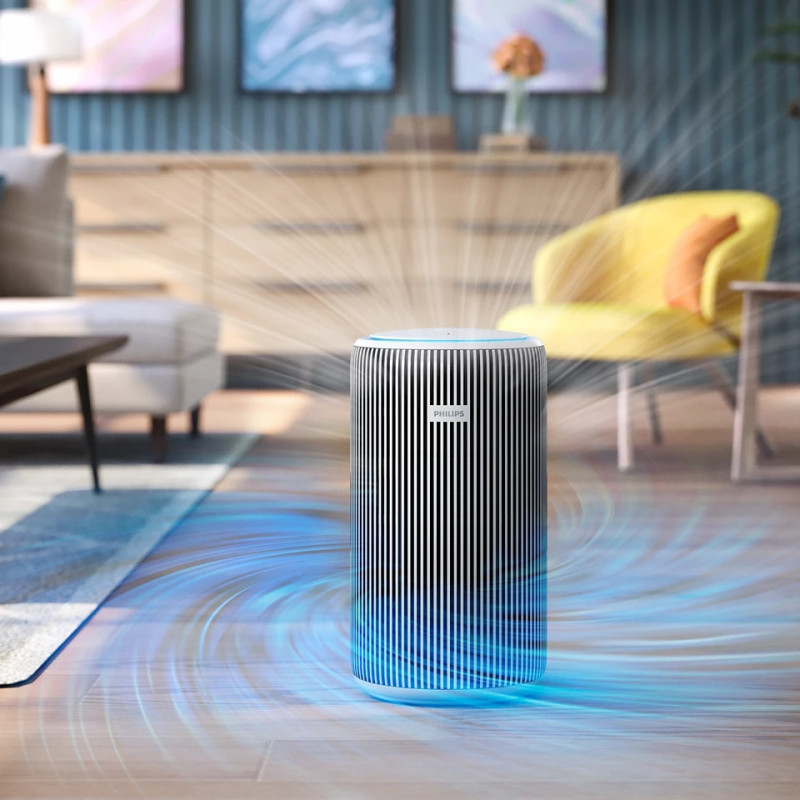 Philips air purifier Series 3200, 135m2, 520m3/h, HEPA +coal filter, Wi-Fi, 5 speed, silver-whire (AC3220/10)