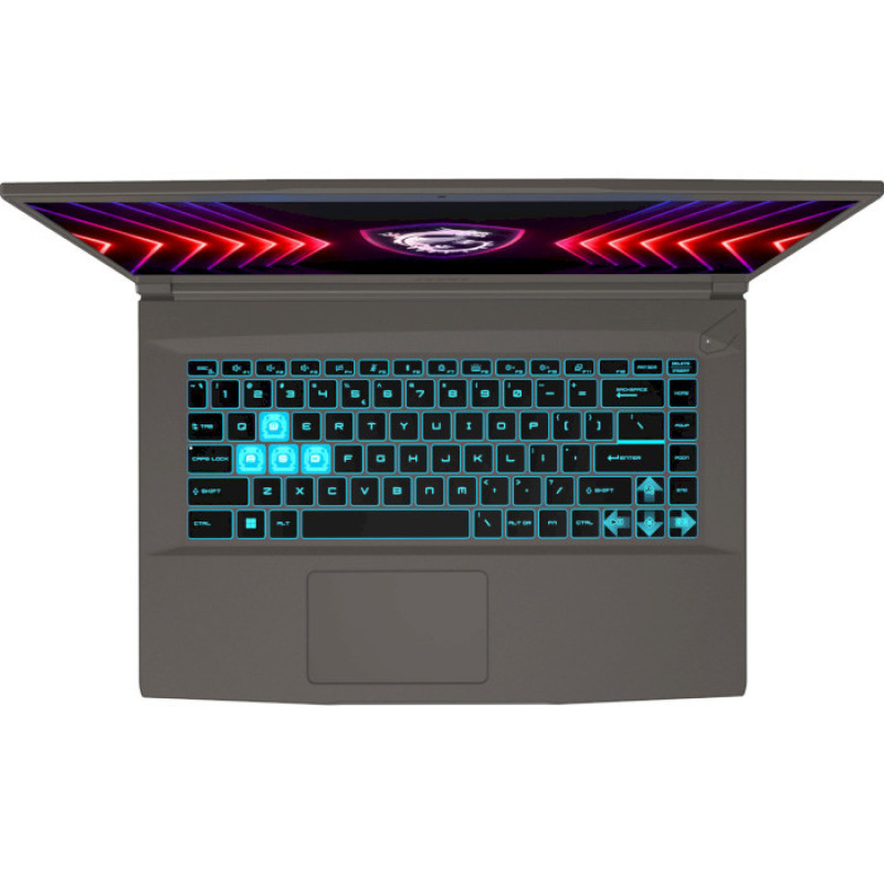Ноутбук MSI Thin 15 B12UC (B12UC-1883XUA) Black; 15.6" FullHD (1920x1080) IPS LED матовый 144 Гц , Intel Core i7-12650H (2.3 - 4.7 ГГц) , RAM 16 ГБ (Max 64 ГБ) , SSD 512 ГБ , nVidia GeForce RTX3050, 4 ГБ , без ОП , LAN , Wi-Fi , Bluetooth , веб-камера , DOS , 1.86 кг , черный , подсветка клавиатуры
