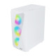 2E Gaming PC case Aruba G3313W, without PSU, 1xUSB3.0, 2xUSB2.0, 5x120mm ARGB, VGA 300mm, LCS ready, HUB, TG Side Panel, ATX, white (2E-G3313W)