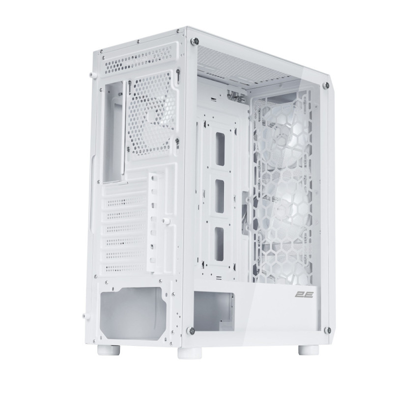 2E Gaming PC case Aruba G3313W, without PSU, 1xUSB3.0, 2xUSB2.0, 5x120mm ARGB, VGA 300mm, LCS ready, HUB, TG Side Panel, ATX, white (2E-G3313W)