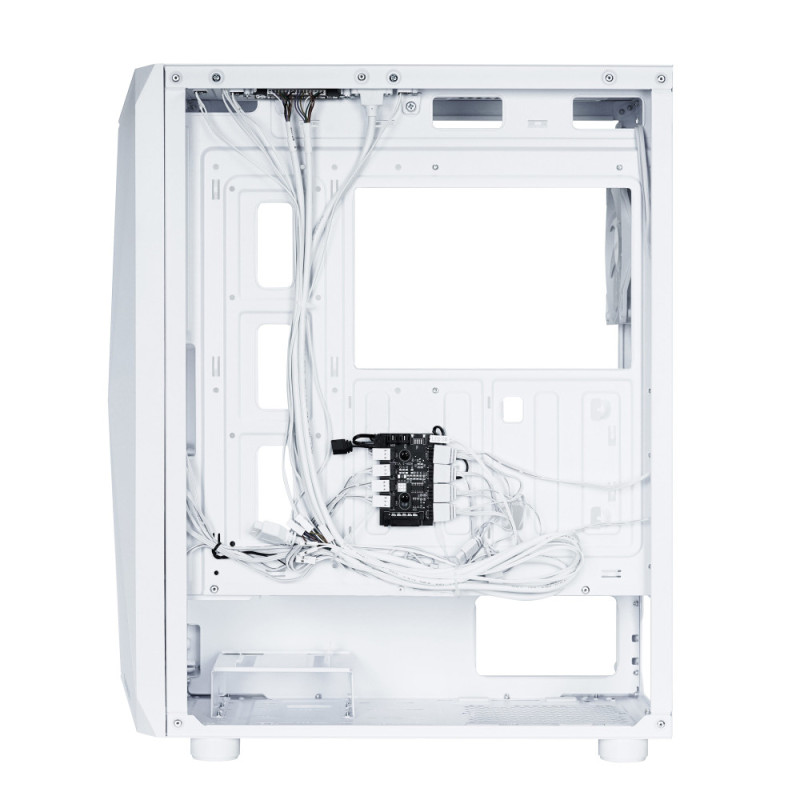 2E Gaming PC case Aruba G3313W, without PSU, 1xUSB3.0, 2xUSB2.0, 5x120mm ARGB, VGA 300mm, LCS ready, HUB, TG Side Panel, ATX, white (2E-G3313W)