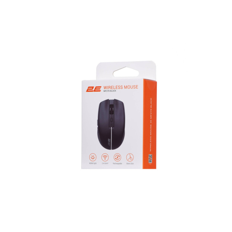 2E Mouse MF270 Silent Rechargeable WL Black (2E-MF270WBK)