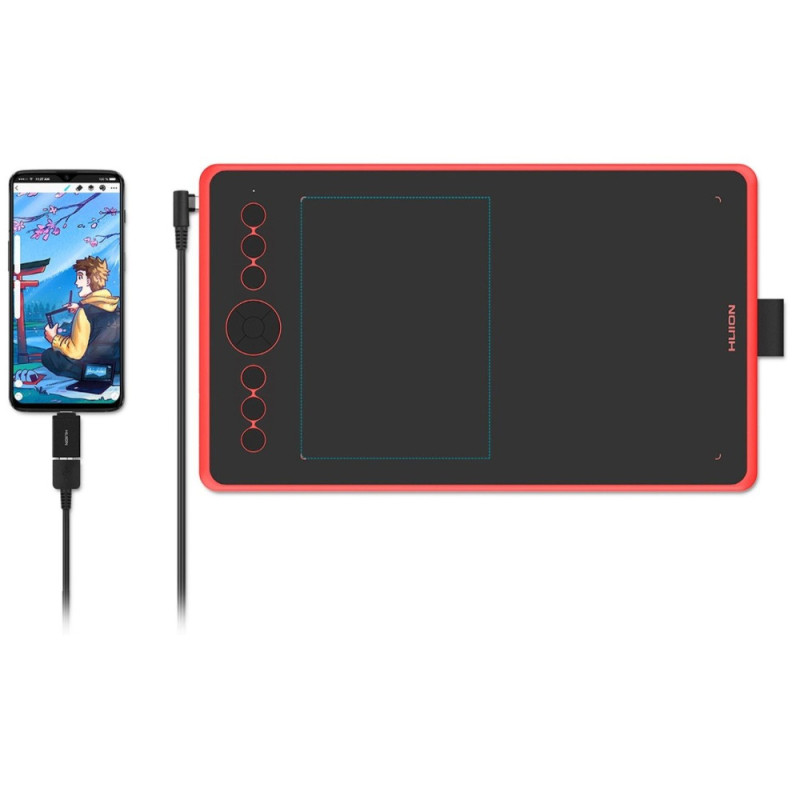 Huion Графічний планшет Huion Inspiroy Ink H320M, Coral red