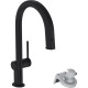 Hansgrohe Змішувач для кухні Hansgrohe Aqittura M91, довж.виливу - 240мм, витяжний, 1важіль, FilterSystem 210, чорний матовий (76803670)