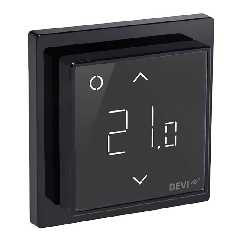 DEVI Thermostat DEVIreg Smart (+ 5 + 45C), Wi-Fi, 85 x 85mm, max. 16A, black (140F1143)