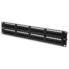 Digitus CAT 6 patch panel, unshielded, 48-port RJ45, 8P8C, LSA, 2U, rack mount, bl, 482x44x109 mm (DN-91648U)