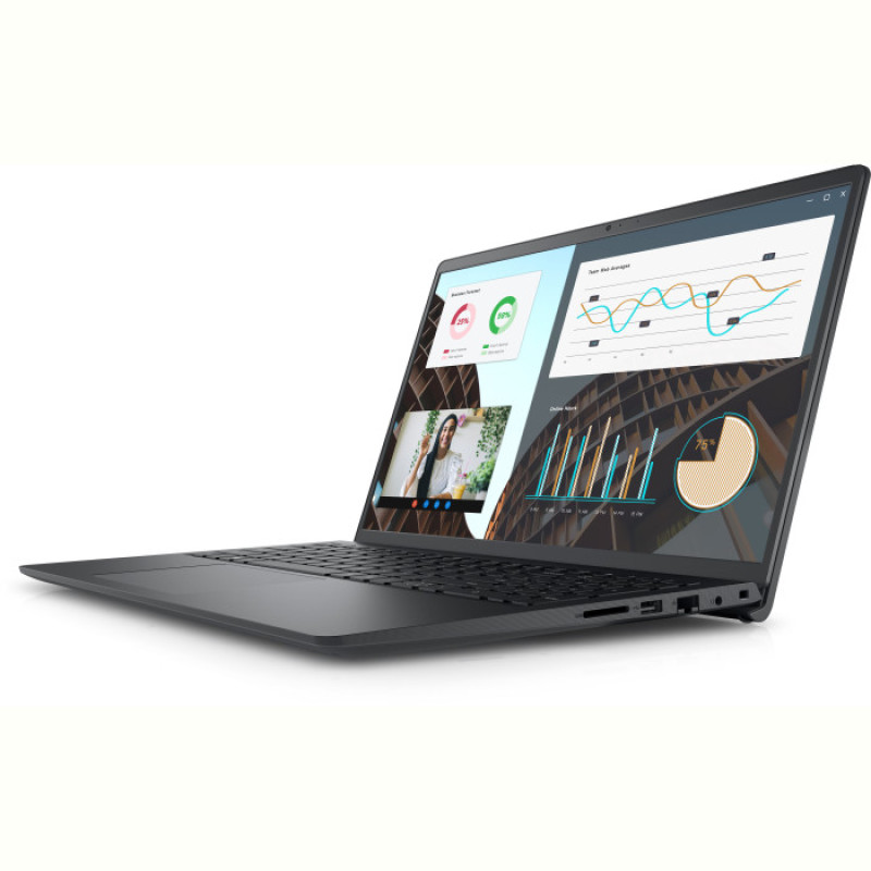 Ноутбук Dell Vostro 3530 (N0097PVNB3530UA_UBU); 15.6" FullHD (1920x1080) WVA LED матовый 120 Гц , Intel Core i7-1355U (1.7 - 5.0 ГГц) , RAM 16 ГБ , SSD 512 ГБ , Intel Iris Xe Graphics , без ОП , Wi-Fi , BT , LAN , веб-камера , Linux , 1.66 кг , черный , подсветка клавиатуры , сканер отпечатков пальцев