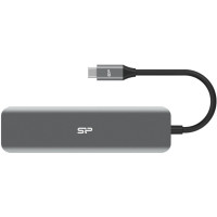 Порт-реплікатор Silicon Power Docking Station USB-C 7-in-1 Boost SU20 Silver Aluminum (SPU3C07DOCSU200G)