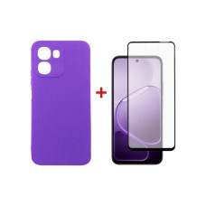 Чехол для мобильного телефона Dengos Carbon Cover + Glass Oppo A6x / A6k Purple (DG-KM-193)