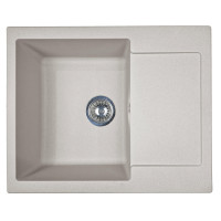Adamant Kitchen sink Minimal, artificial stone, rectang., with drainboard, 615х495х200mm, bowl - 1, over-mounted, Avena (000008523)