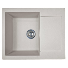 Adamant Kitchen sink Minimal, artificial stone, rectang., with drainboard, 615х495х200mm, bowl - 1, over-mounted, Avena (000008523)