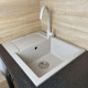 Adamant Kitchen sink Minimal, artificial stone, rectang., with drainboard, 615х495х200mm, bowl - 1, over-mounted, Avena (000008523)