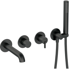 Deante Shower set Silia with bathtub mixer, hand shower, handle - concealed, black (BQS_N18P)