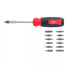 Milwaukee screwdriver, 27 bits, two-component handle, (Hex, PH, SL, PZ, Torx), CrV steel (4932492808)