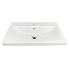Adamant Sink, washbasin CERS, artificial stone, rectang., with a hole for the mixer, with an overflow hole, 695x450x158mm, imposed, white (4824296202201)