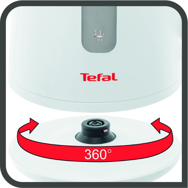 Tefal electric kettle Element, 1.7L, plastic, white (KO200130)
