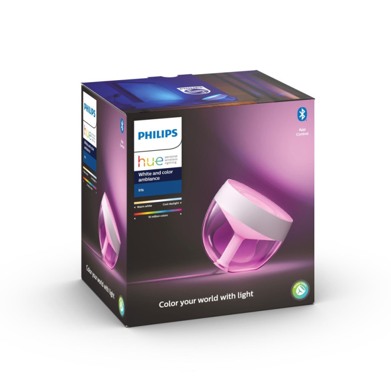 Philips Hue Smart table lamp Iris, 2000K-6500K, RGB, ZigBee, Bluetooth, dimming, white (929002376101)