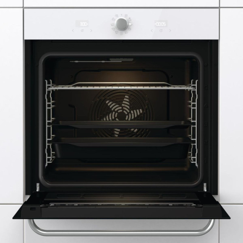 Gorenje Духовой шкаф электрический, 77л, A, пар, дисплей, макс.темпер.-300, белый (BOS67371SYW)
