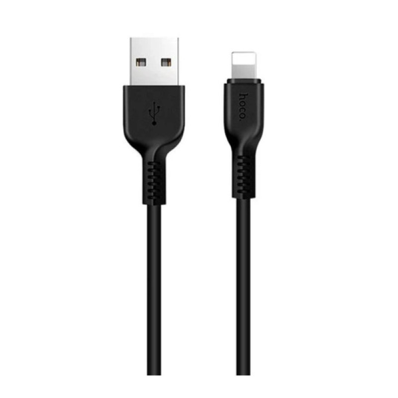 Дата кабель USB 2.0 AM to Lightning 2.0m 2A X20 black HOCO (6957531068860)