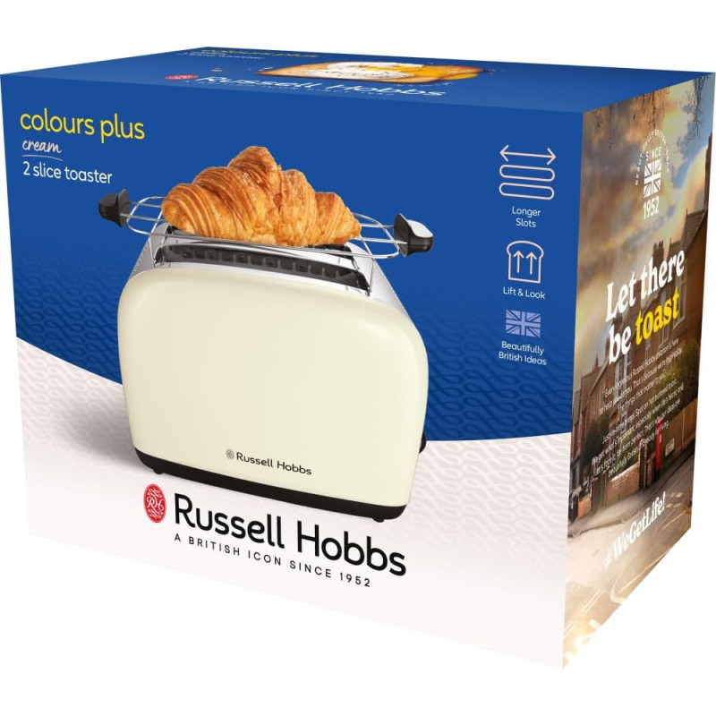 Russell Hobbs Toaster Colours Plus, 1600W, inoxав., heating, defrosting, beige (26551-56)