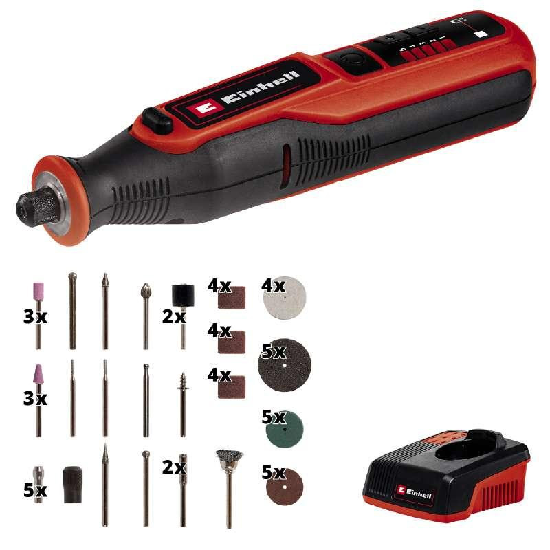 Einhell Cordless Graver TE-MT 7.2 Li, 7.2V, 5500-26000rpm, 51 ccessories, 1.2kg (4419330)