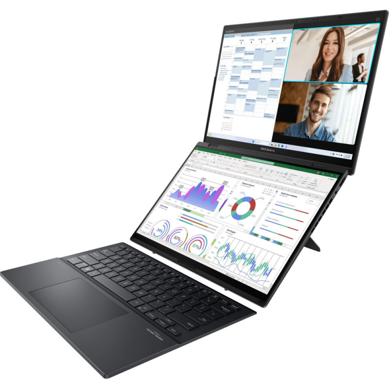 ASUS Ноутбук Zenbook DUO UX8406CA-QL049W 14" FHD OLED, Intel Ultra 7 255H, 32GB, F1TB, UMA, Win11, Сірий (90NB14X1-M001S0)