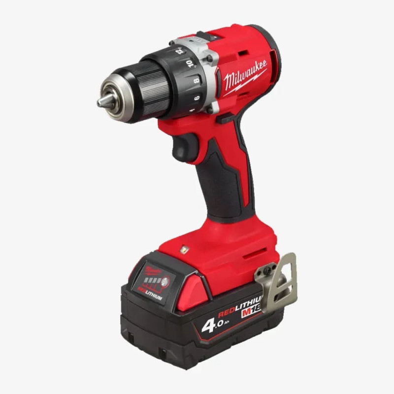 Milwaukee Шурупокрут-дриль акумуляторний M18 BLDDRC-402C 18В 2х4А·год 60Нм 550·1700об·хв ЗП M12-18C кейс 1.5кг (4933492834)