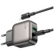 Зарядное устройство BOROFONE BAS54A Absolute 1xUSB-C PD20W + 1xUSB QC3.0 + cable USB-C to Lightning Black (6941991116216)