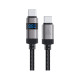 Дата кабель USB-C to USB-C 1.2m 60W digital display C15-03 Black Acefast (6974316283720)