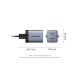 Зарядное устройство Vention 2xUSB-C PD45W GaN transparent gray (FCFH0-EU)