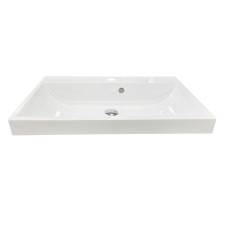 Adamant Sink, washbasin STRENG NEW, artificial stone, rectang., with a hole for the mixer, with an overflow hole, 690x410x123mm, imposed, white (100002879)