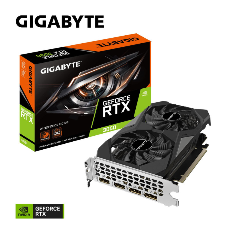Gigabyte Graphic Adapter GeForce RTX 3050 6GB GDDR6 WINDFORCE OC (GV-N3050WF2OC-6GD)
