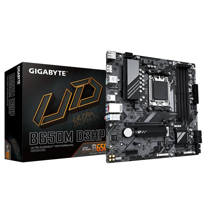 Gigabyte Motherboard B650M D3HP sAM5 B650 4xDDR5 M.2 HDMI DVI mATX (B650M_D3HP)
