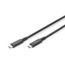 Digitus USB 4.0 connection cable, Type - C to Type - C max. resolution 8K@60Hz, PD3.1, 40Gbits/s, 1m, black (AK-300343-008-S)
