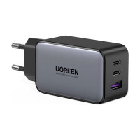 Зарядное устройство Ugreen 2xUSB-C + 1xUSB 65W GaN gray (10335)