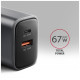 Зарядное устройство AXAGON 1xUSB-C PD67W + 1xUSB QC4+ PPS gray (ACU-PQ67)
