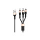 Дата кабель USB 2.0 AM to Lightning + USB-C + Micro 5P 1.0m 2A nylon X26 black+gold HOCO (6957531080275)