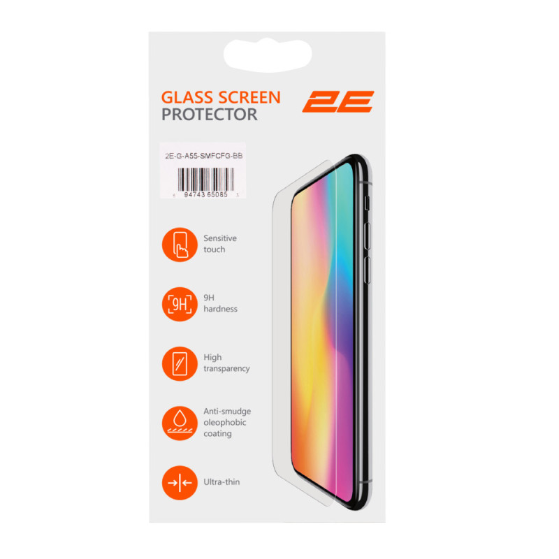 2E Захисне скло для Samsung Galaxy A55 5G (A556), 2.5D FCFG, (1 Pack), чорна рамка (2E-G-A55-SMFCFG-BB)
