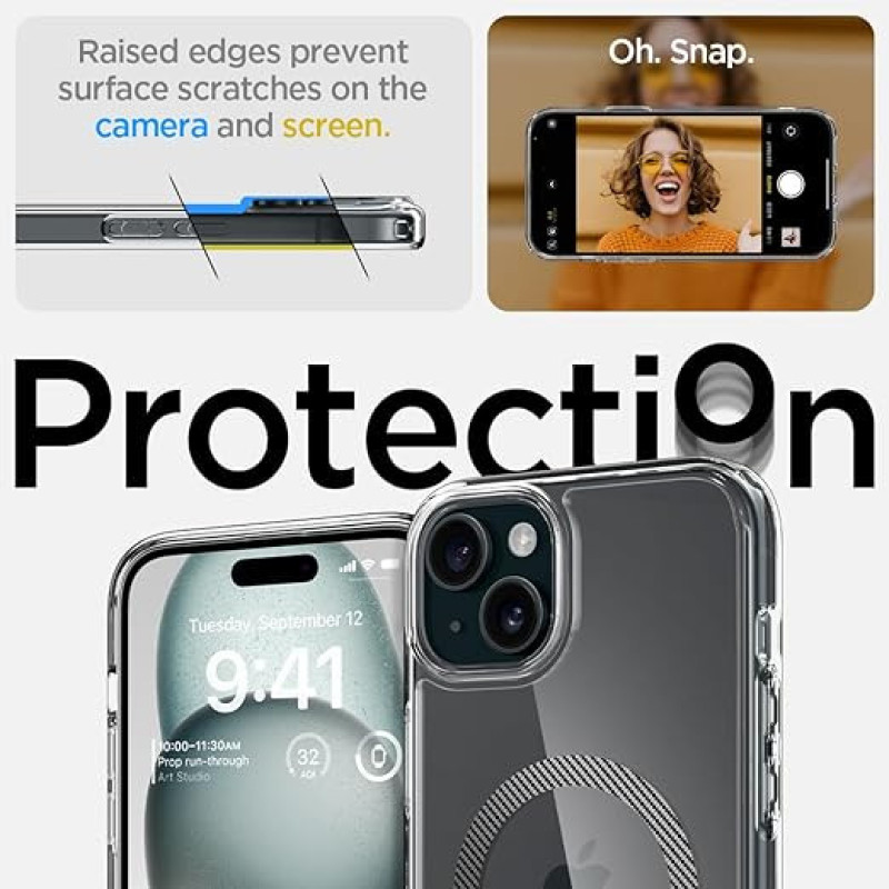 Spigen Чехол для Apple iPhone 15 Ultra Hybrid MagFit, Carbon Fiber (ACS06805)