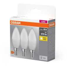 Osram Набір ламп 3шт LED E14 4.9Вт 2700К 470Лм B40 (4099854047091)
