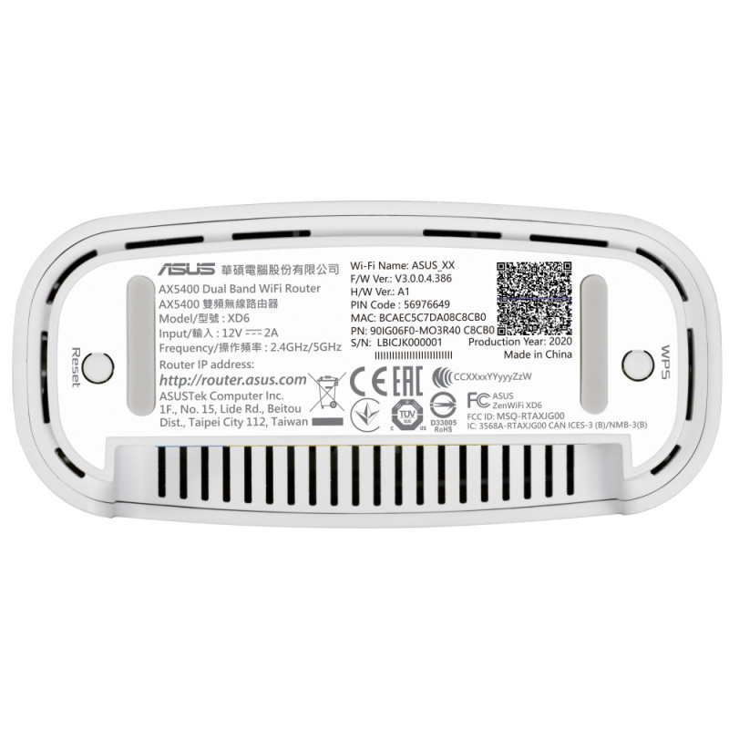 ASUS Router ZenWiFi XD6 2PK white AX5400 1xGE LAN 3x1GE WAN WPA3 OFDMA MESH (90IG06F0-MO3R40)