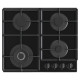 Gorenje Варильна поверхня газова на склі, 60см, чавун, чорний (GTW641EB)