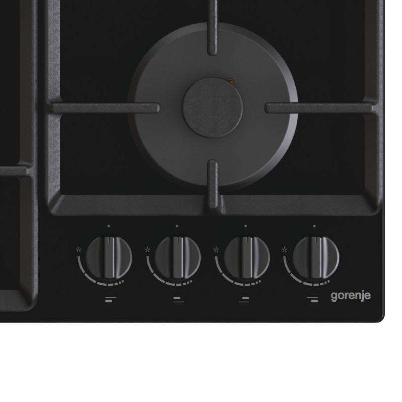 Gorenje Варильна поверхня газова на склі, 60см, чавун, чорний (GTW641EB)