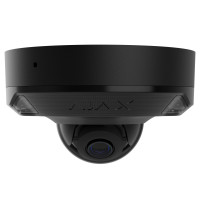 Ajax IP-Камера дротова DomeCam Mini HL black, 8мп, 2.8мм, гібридне підсвічування IR 35м, білий Led 50м, Poe, True WDR, IP 65, ІЧ 30м, аудіо, кут огляду 100° до 110°, міні купольна, чорна (000059527)