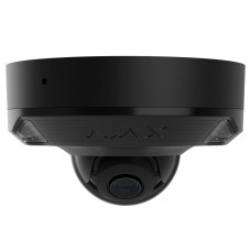 Ajax IP-Камера проводная DomeCam Mini HL black, 8Мп, 2.8мм, гибридная подсветка IR 35м, белый Led 50м, PoE, True WDR, IP65, ИК 30м, аудио, угол обзора 100°–110°, мини-купольная, чёрная (000059527)