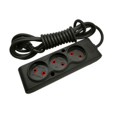 Сетевой удлинитель TECCO 5м 3 поста black (8681277843556)